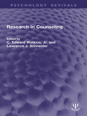 cover image of Research in Counseling